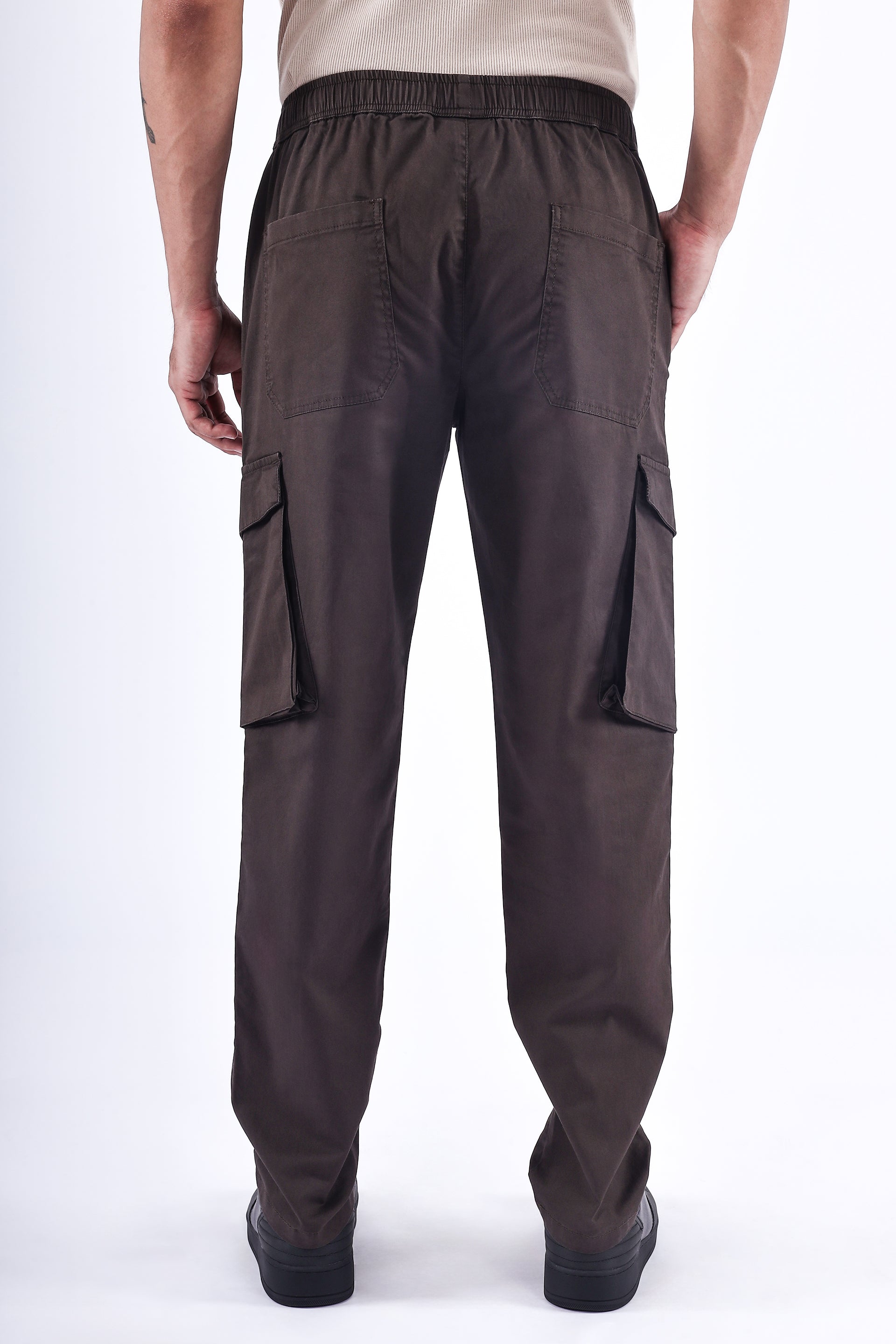 Feather Light Tailored Cargos In Brown