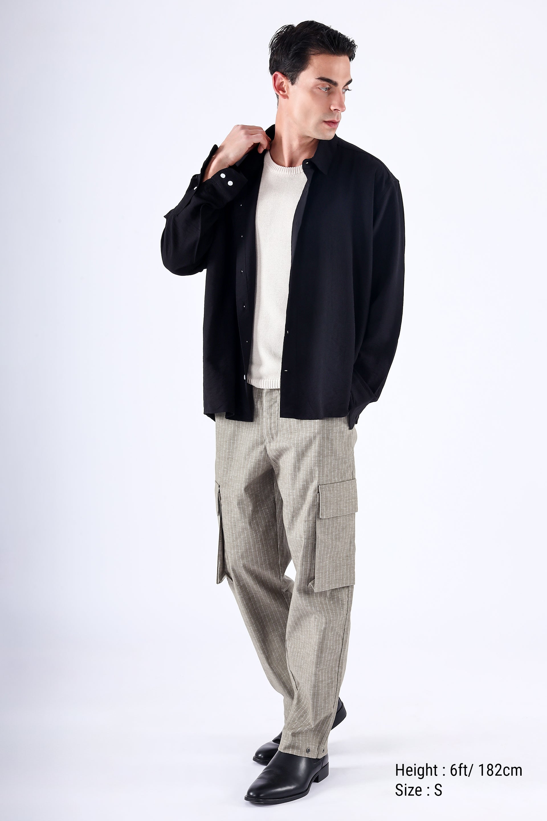 Air Striped Relaxed Cargos In Green