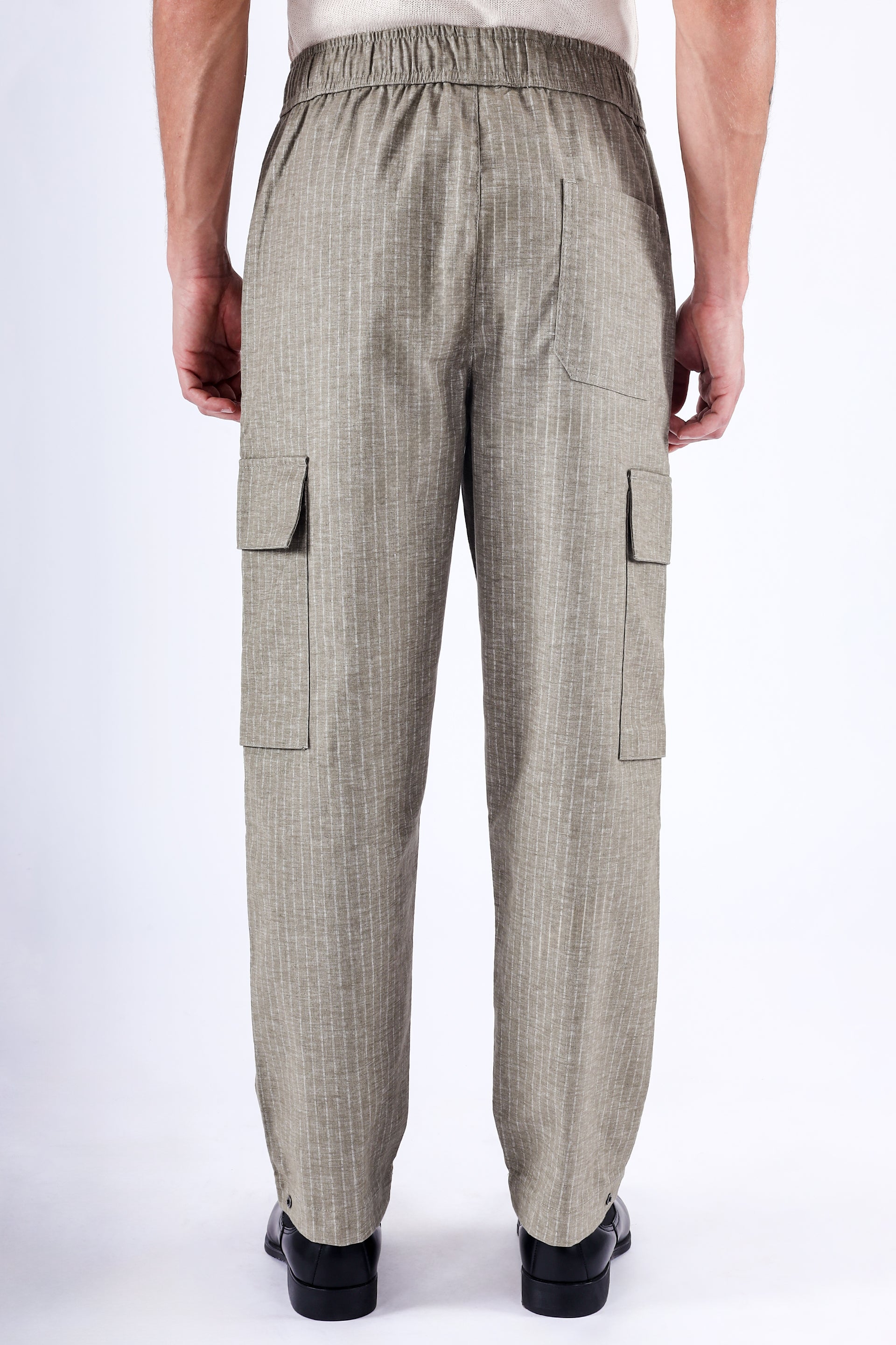 Air Striped Relaxed Cargos In Green