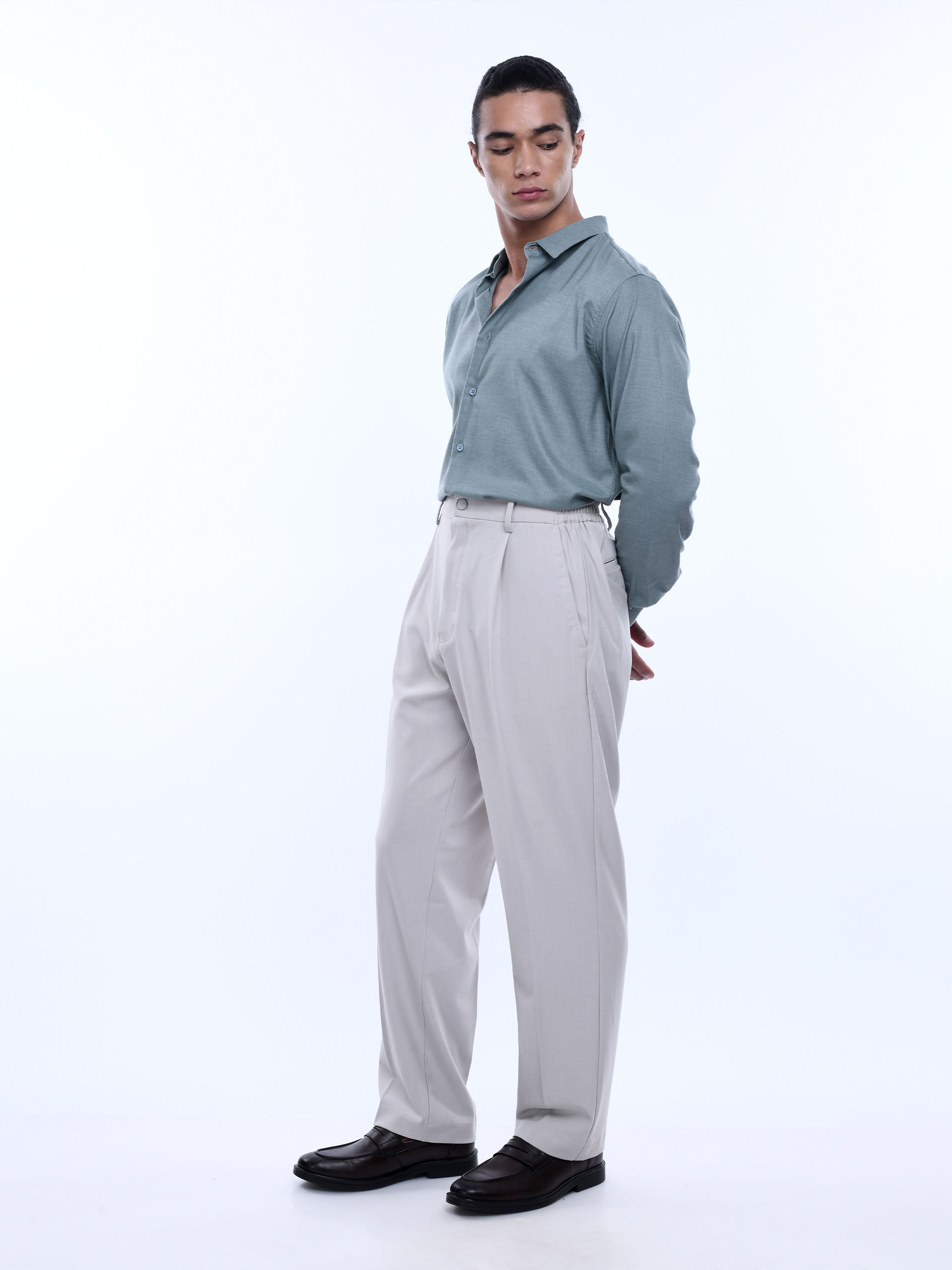 Cream Men Loose trousers Fit Bottomwear