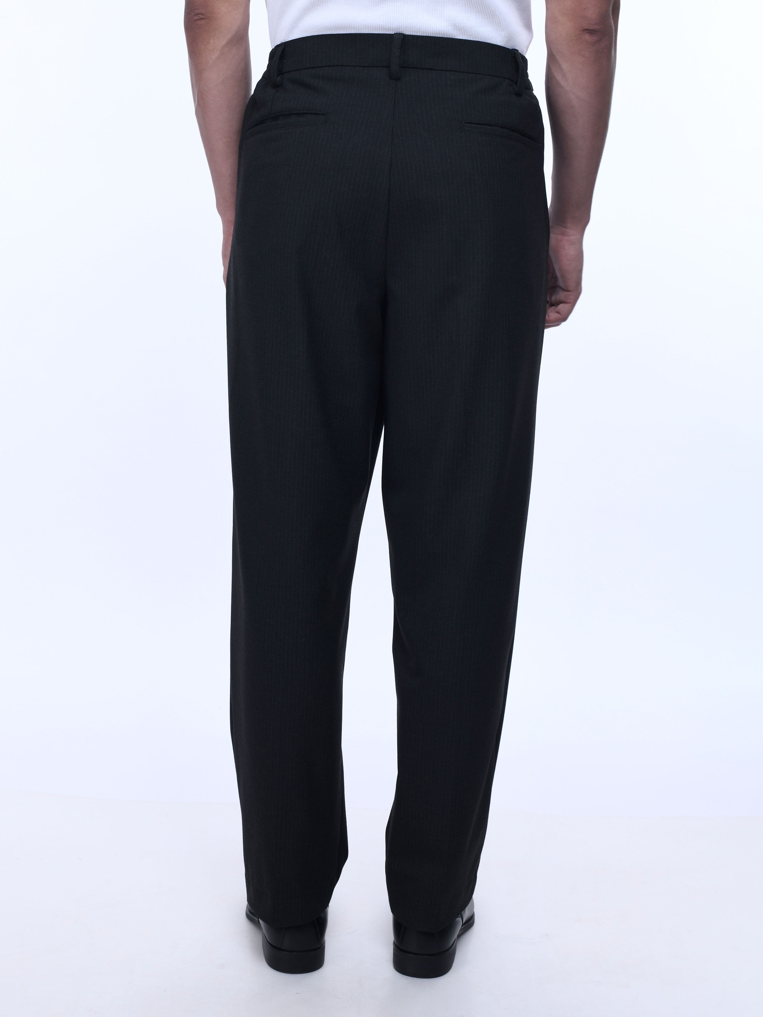 Soft Miracle Black Striped Relaxed Pants