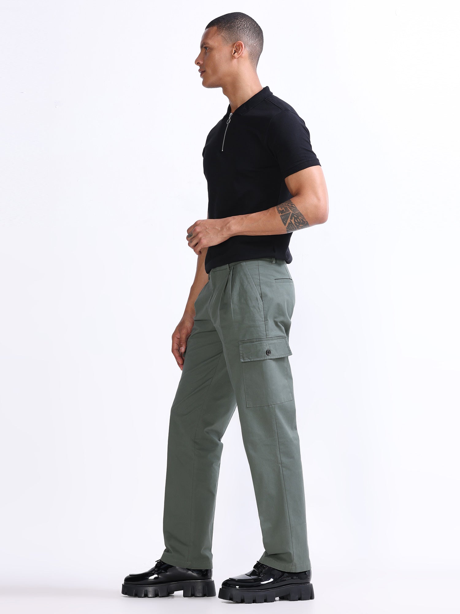 Olive Relaxed Cargo