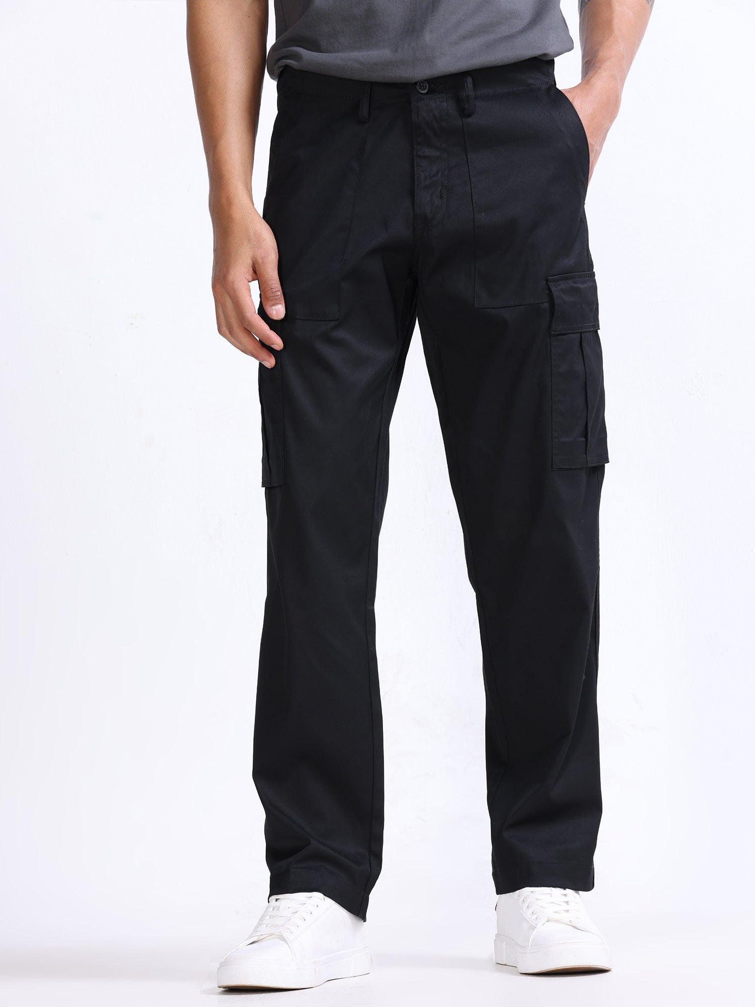 Black Relaxed Cargo