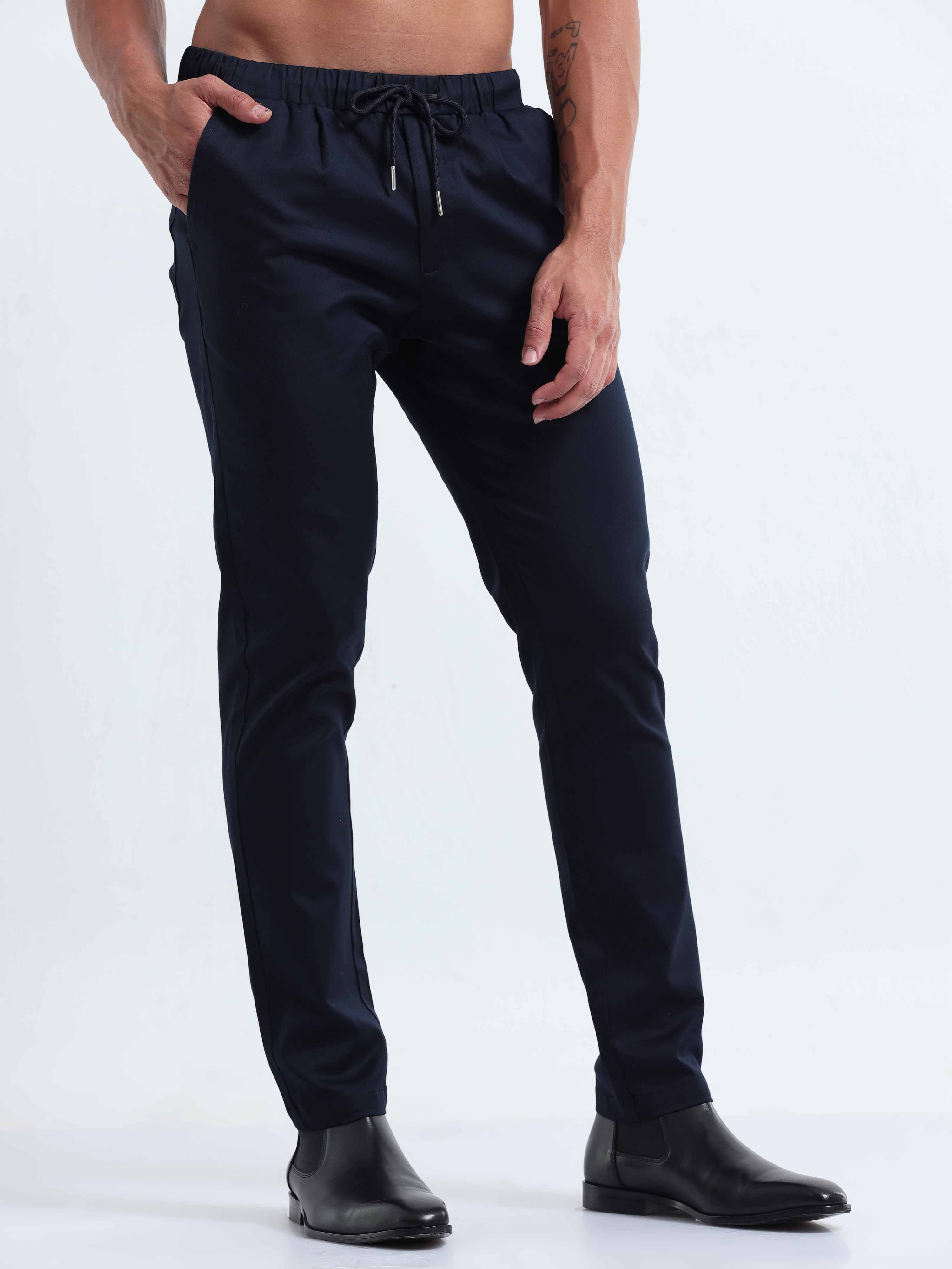 Rich Cotton Navy Ankle Pant for Men 