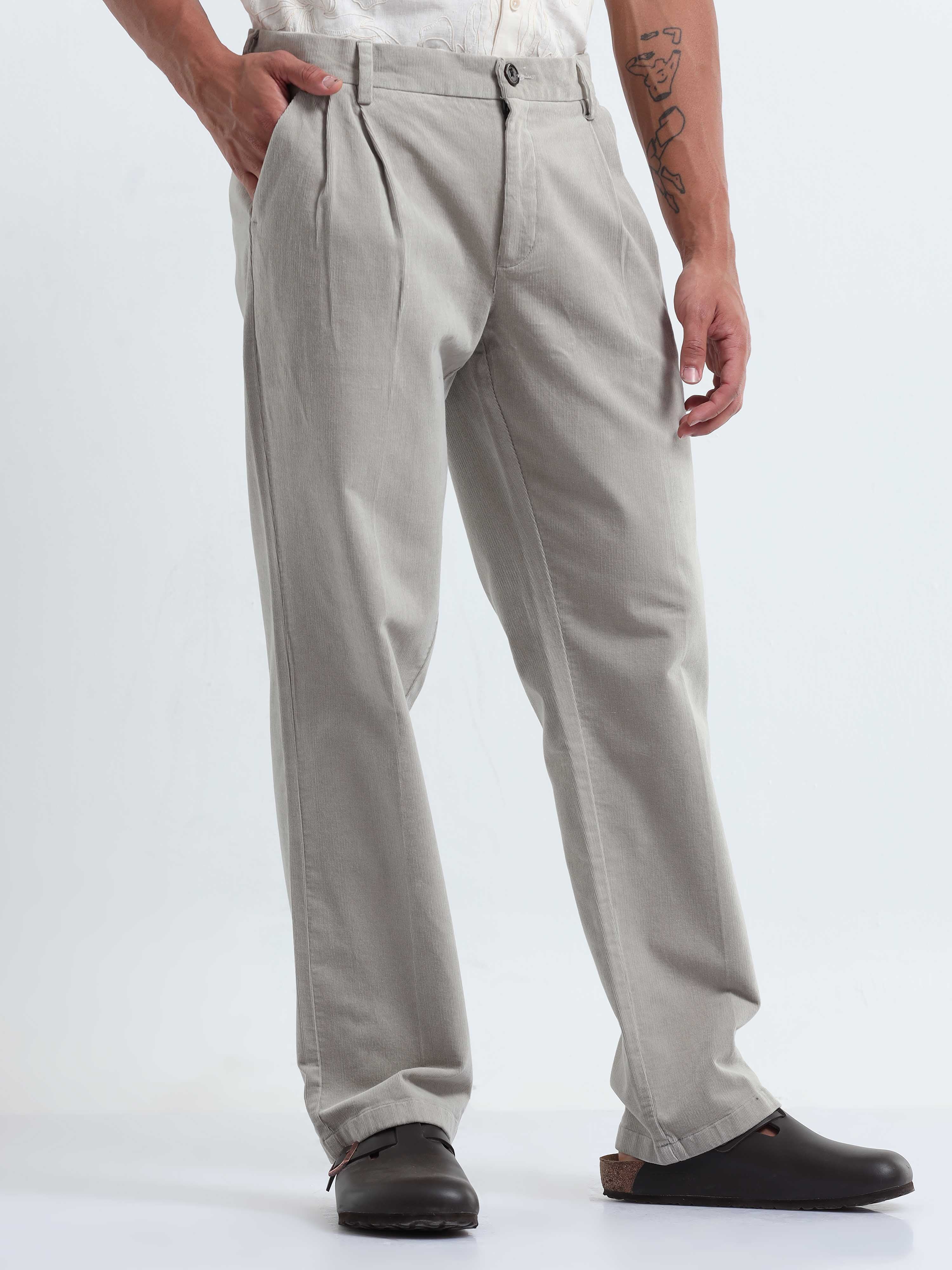 Mens Grey Corduroy Pants