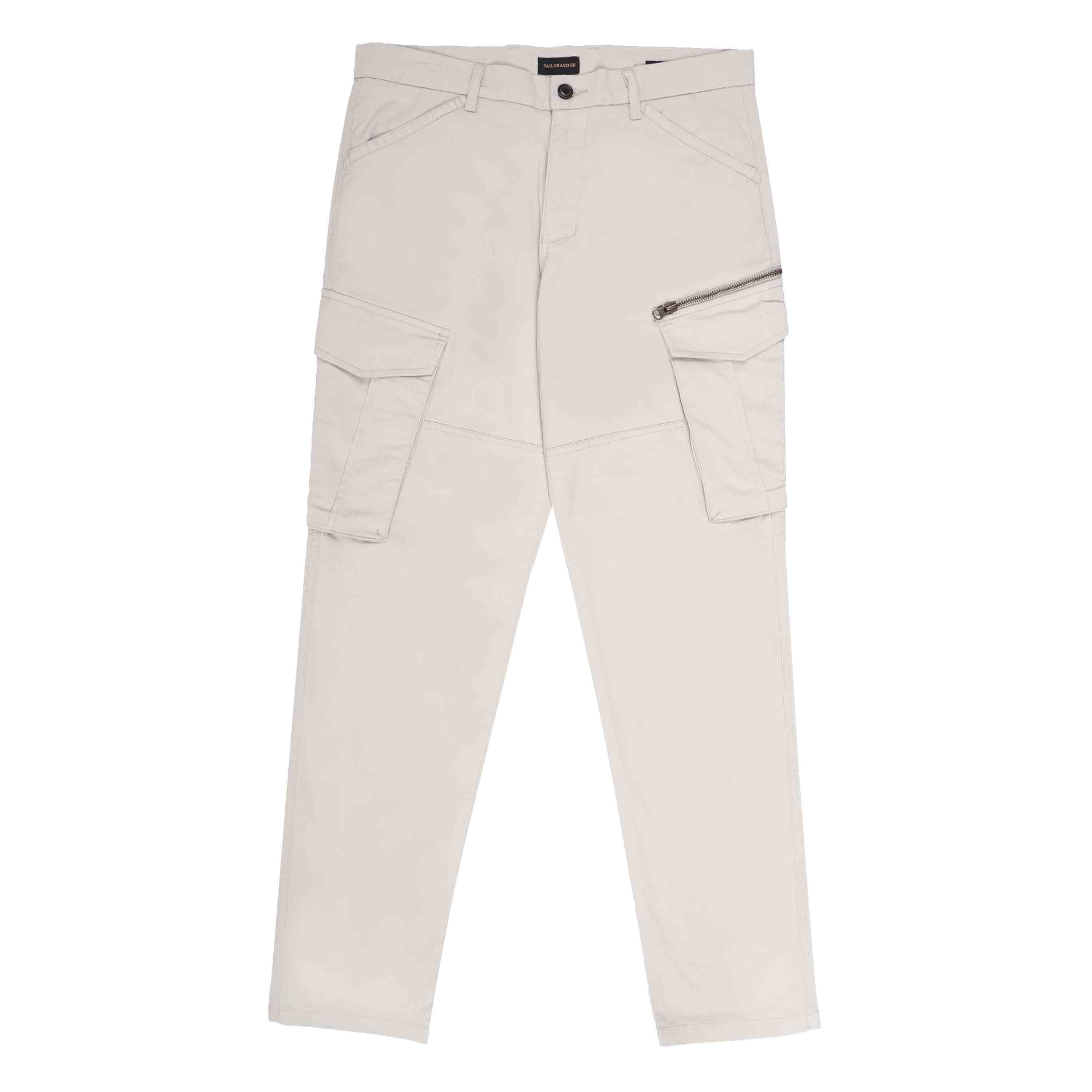 Bene Kleed White Relaxed Fit Cotton Cargo Jeans
