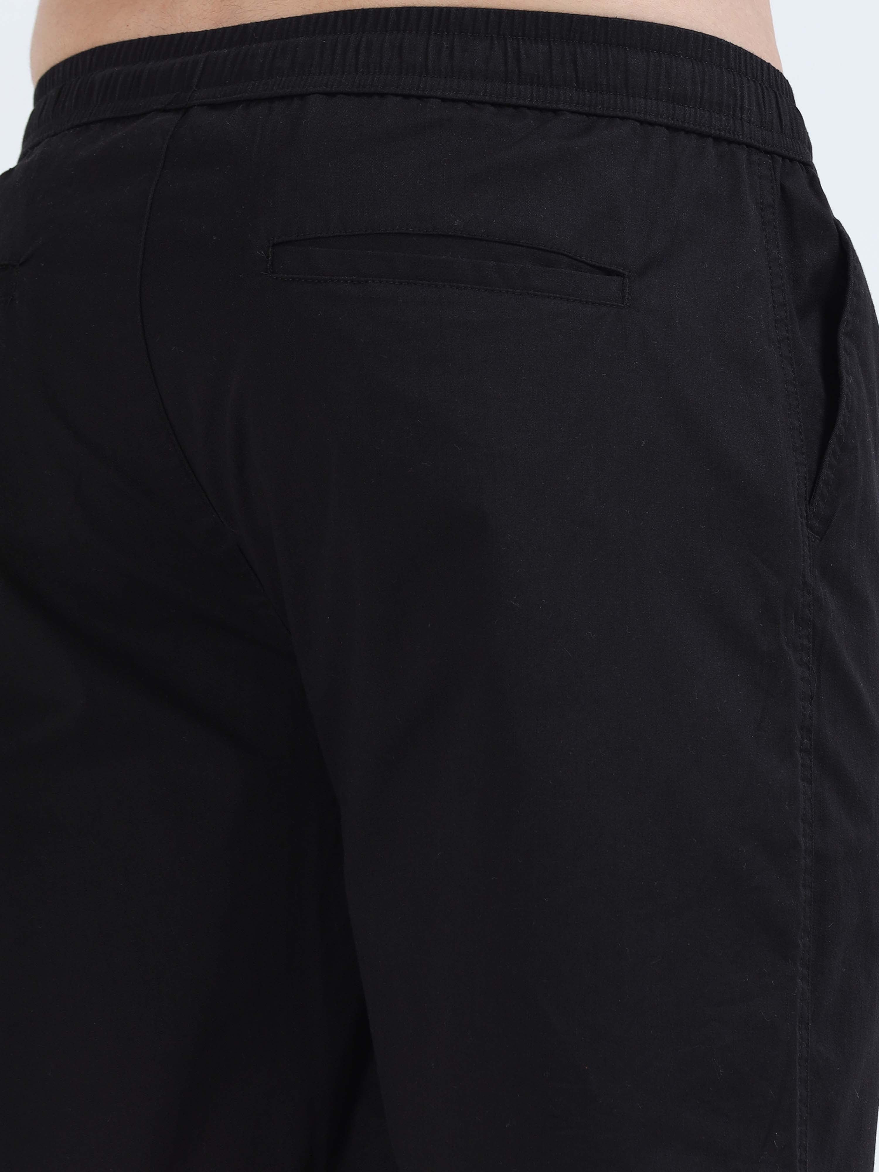 Soft Cotton Black Plain Shorts for men