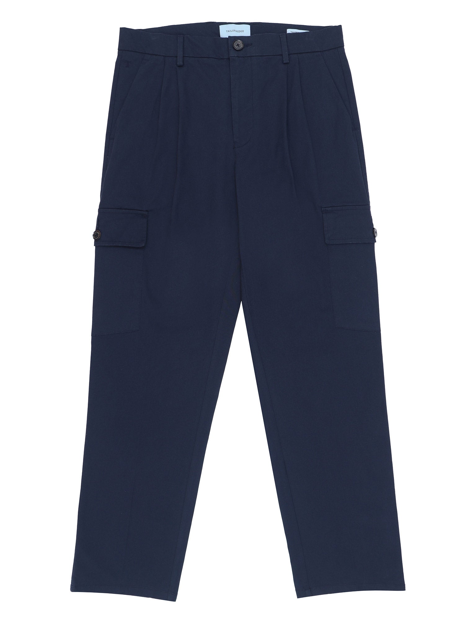 Milano Double Pleated Navy Relaxed Cargo