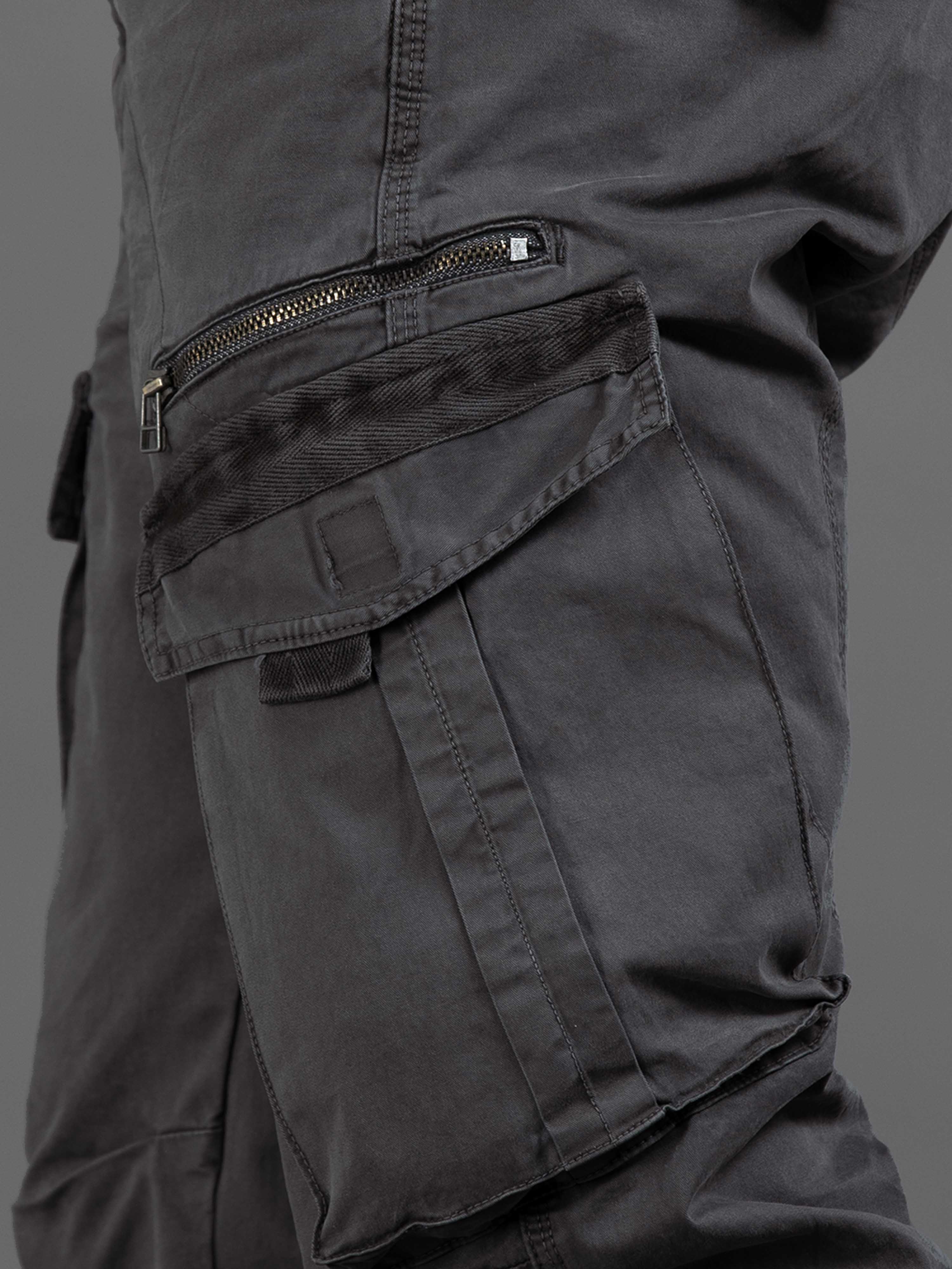 Rugged Zip Cargo Pants In Ash Grey