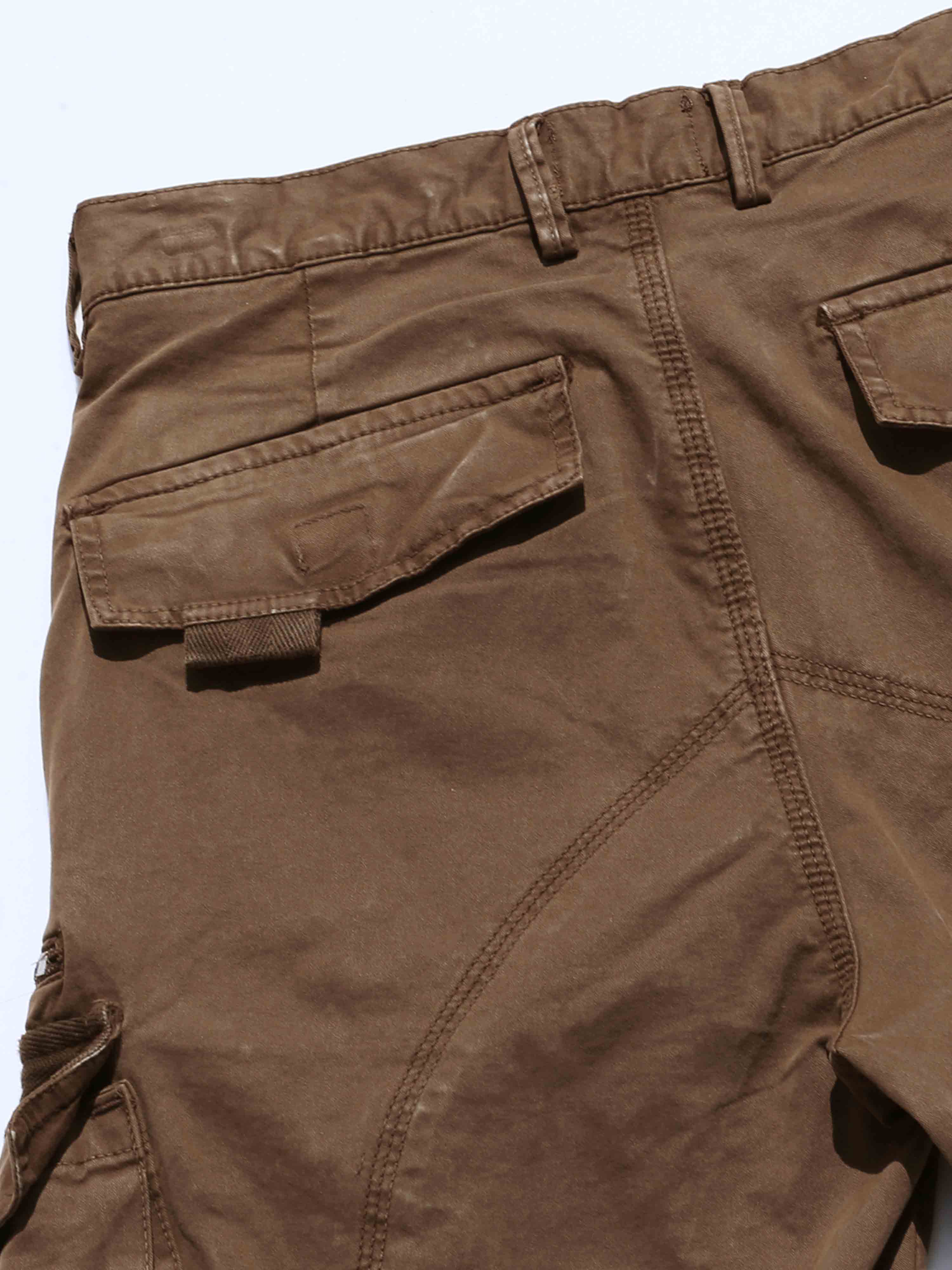 Rugged Zip Cargo Pants In Brown