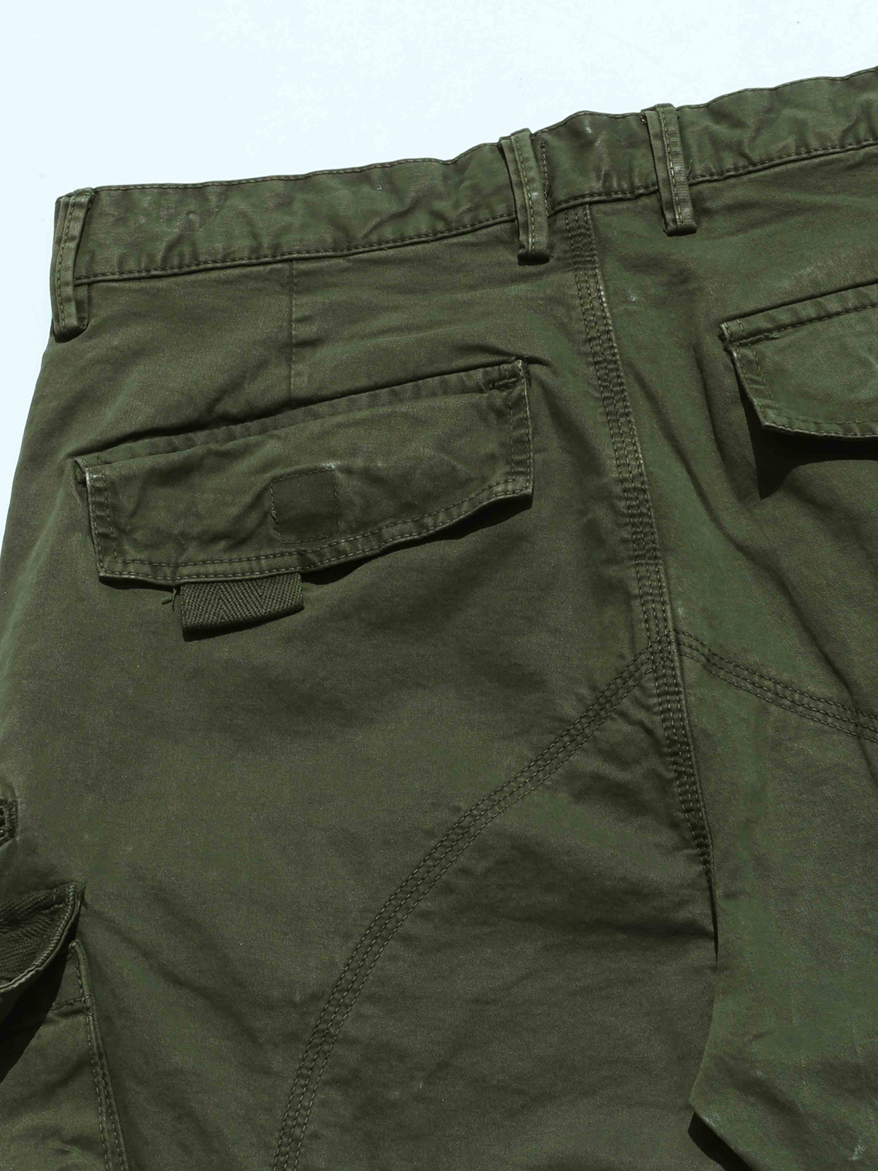 Rugged Zip Cargo Pants In Olive