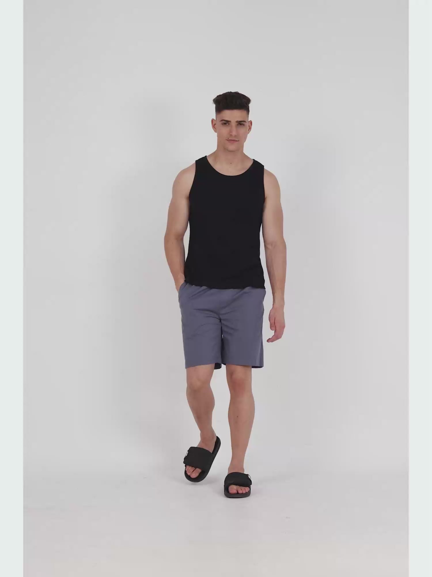Soft Cotton Blue Plain Shorts for Men