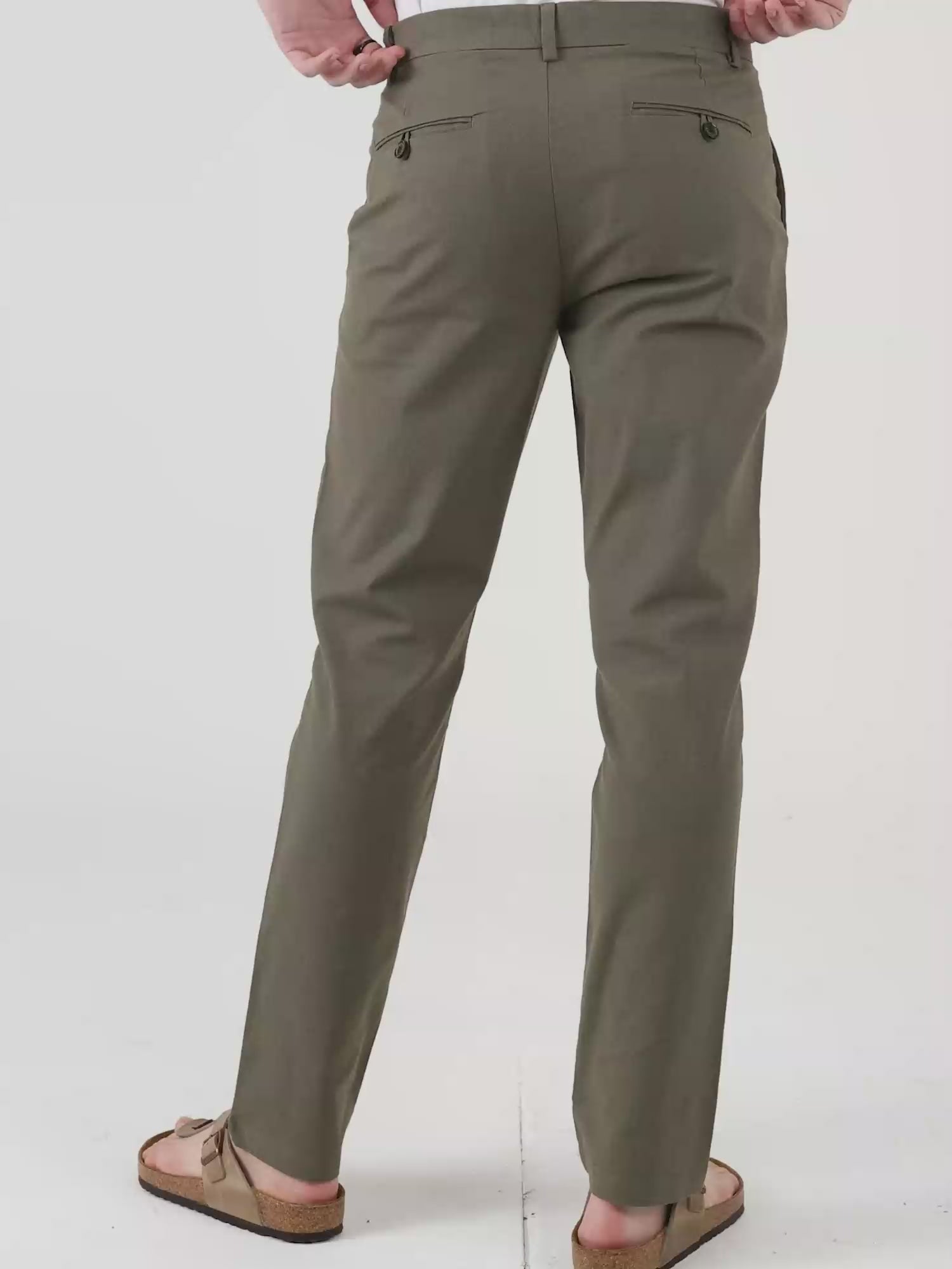 Timeless Cotton Pine Olive Linen Chino
