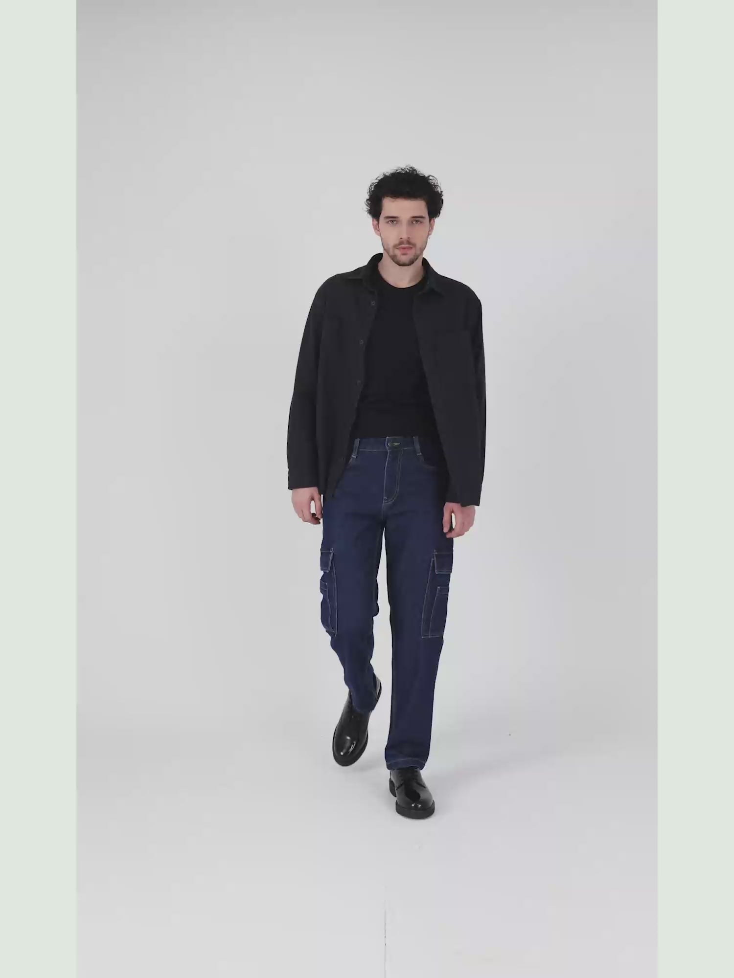 Nile Blue Relaxed Fit Denim Cargo