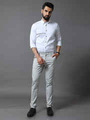 Flexi Waist Powder White Trouser