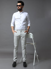 Flexi Waist Powder White Trouser