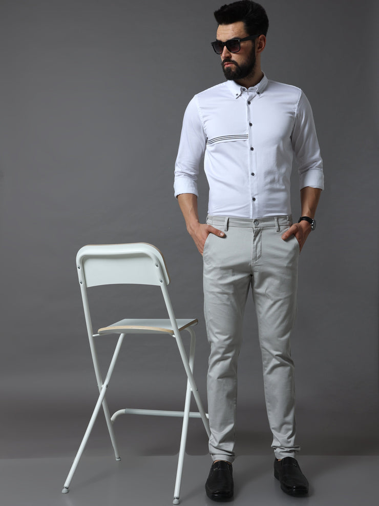Flexi Waist Powder White Trouser