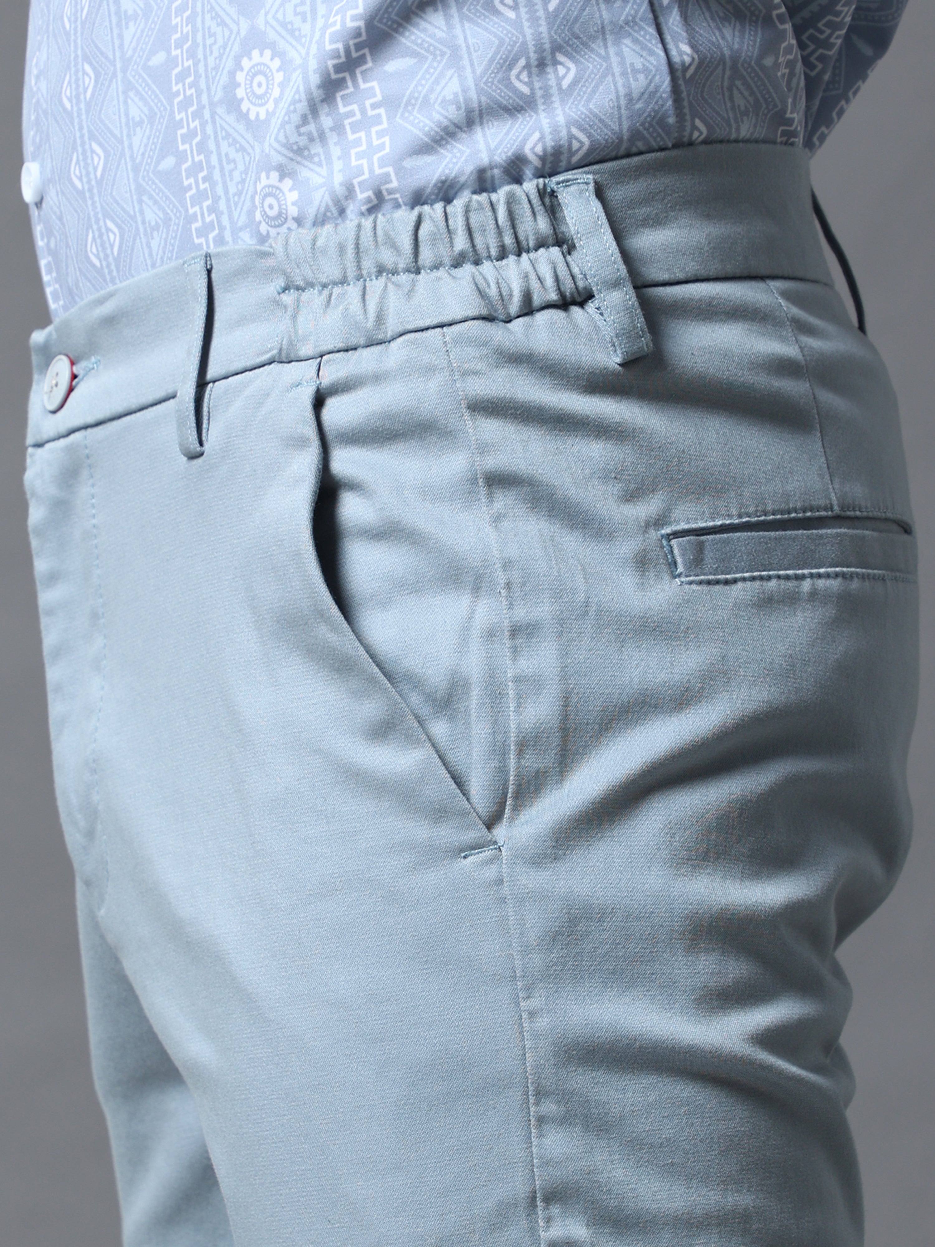 Flexi Waist Aagean Blue Trouser