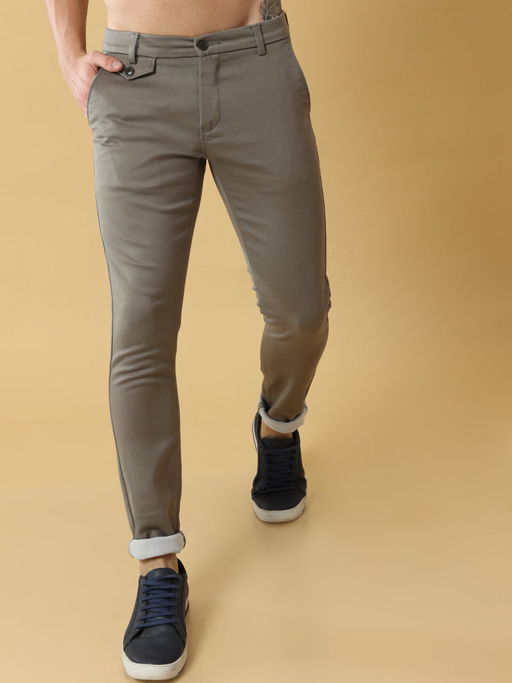 Double Cloth Cotton Sage Green Trouser