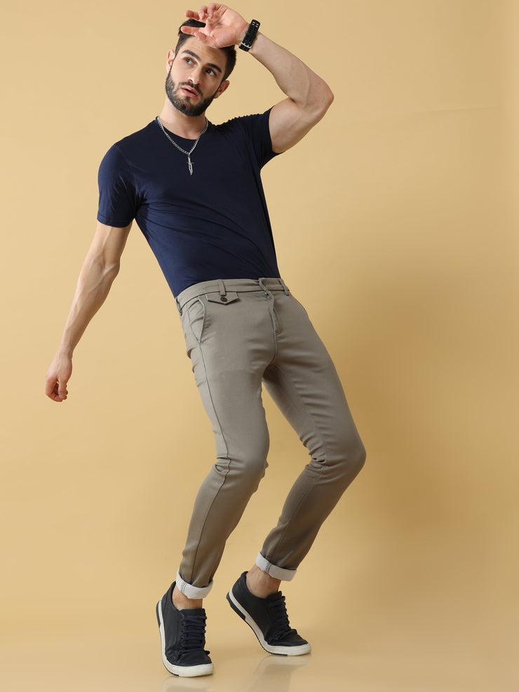 Double Cloth Cotton Sage Green Trouser