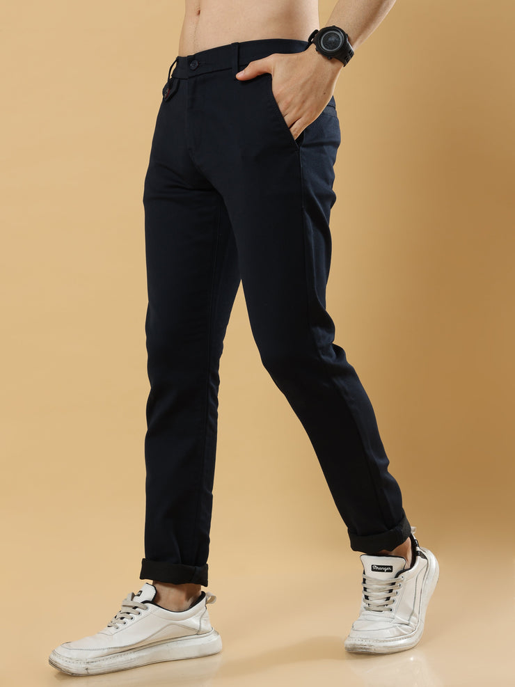 Double Cloth Navy Blue Cotton Trouser
