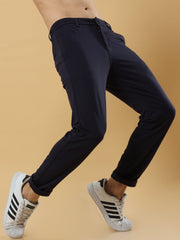 Tencel Stretchable Navy Blue Trousers
