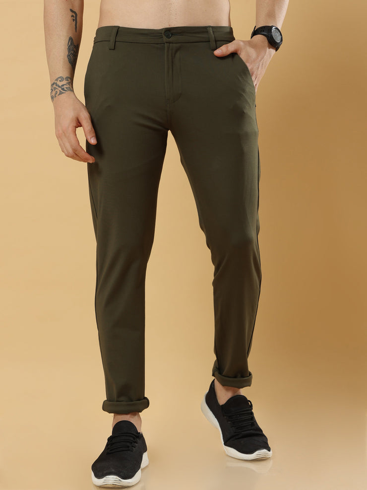 Tencel Stretchable Dark Olive Trousers