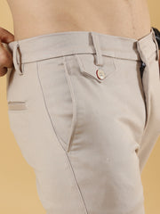 Double Cloth Cotton Cream Trouser