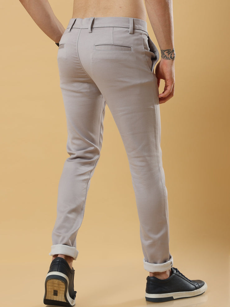 Double Cloth Cotton Light Grey Trouser