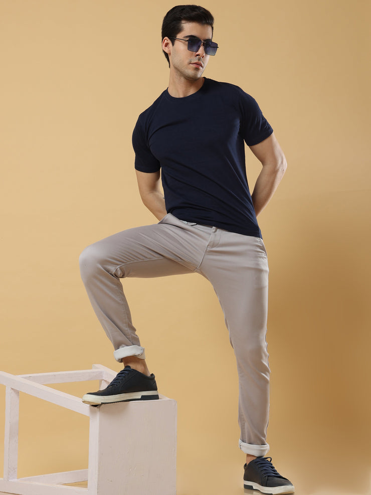 Double Cloth Cotton Light Grey Trouser