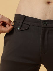 Double Cloth Cotton Caramel Brown Trouser