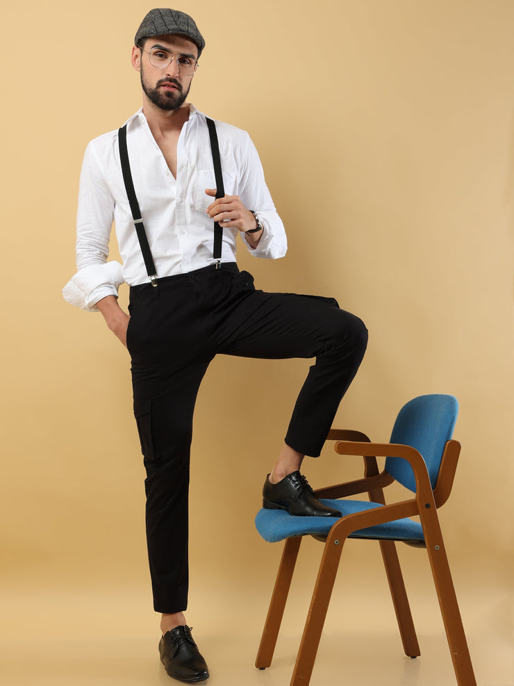 Slim Fit Black Cargo Trouser
