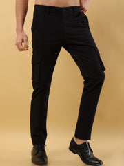 Slim Fit Black Cargo Trouser