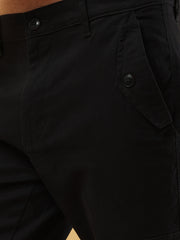 Slim Fit Black Cargo Trouser