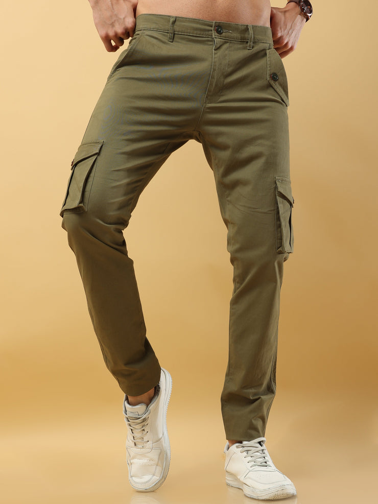 Slim Fit Olive Green Cargo Pant