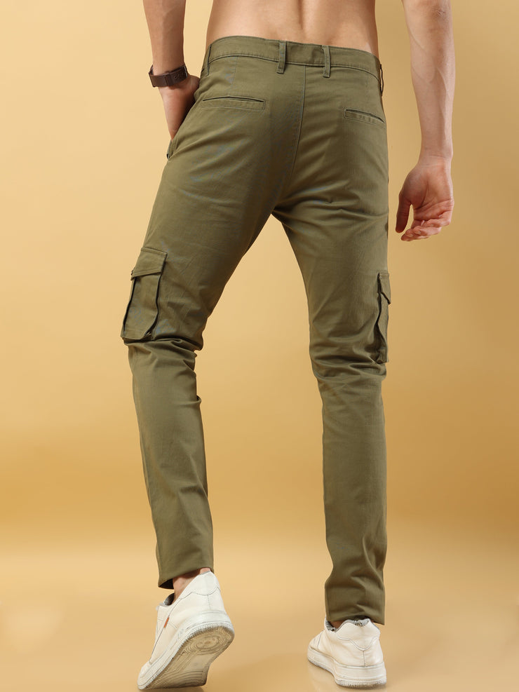 Slim Fit Olive Green Cargo Pant