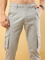 Slim Fit Light Grey Cargo Trouser