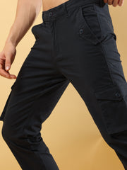 Slim Fit Navy Blue Cargo Trouser