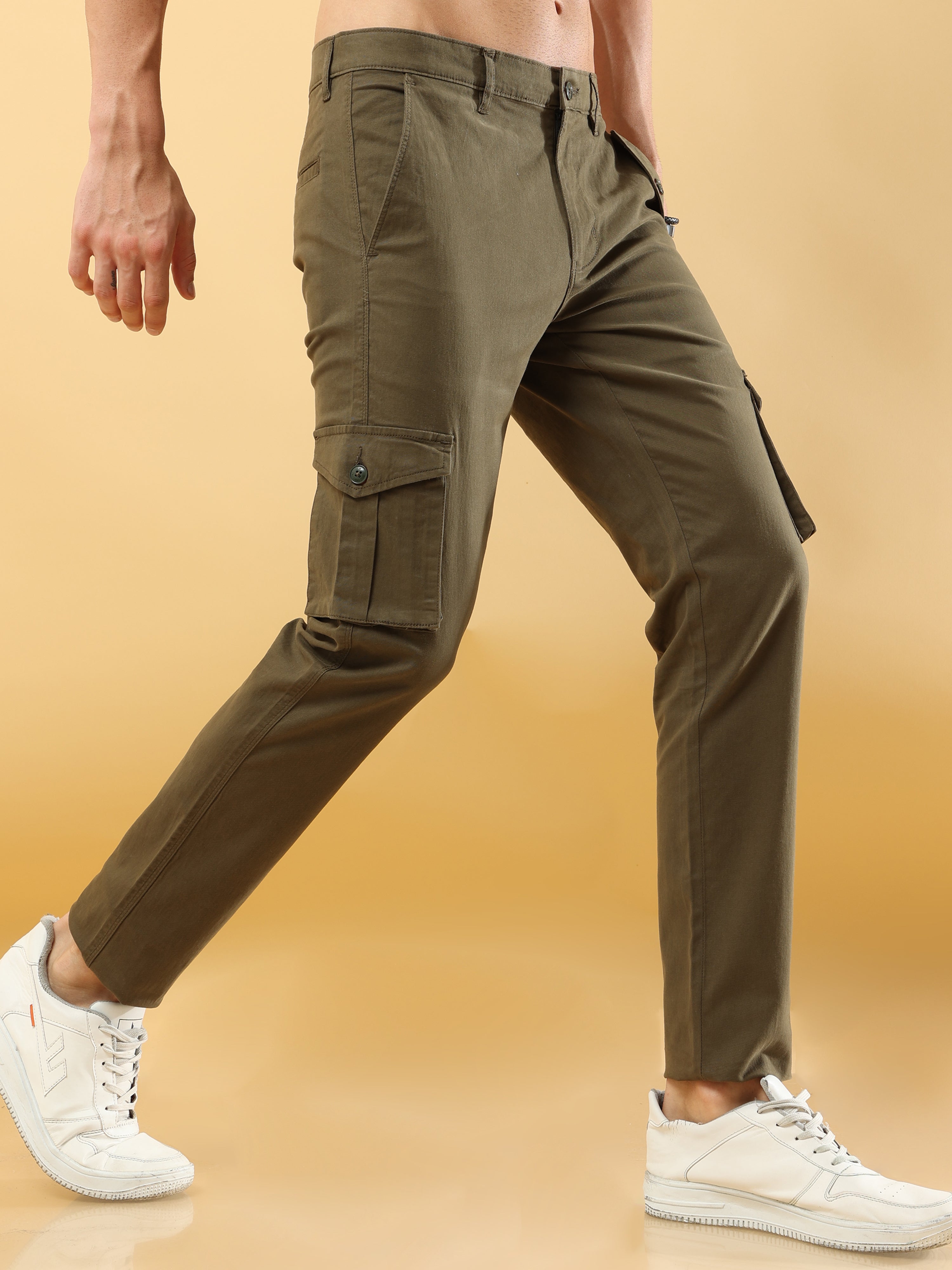 Buy Olive Trousers & Pants for Men by IVOC Online | Ajio.com