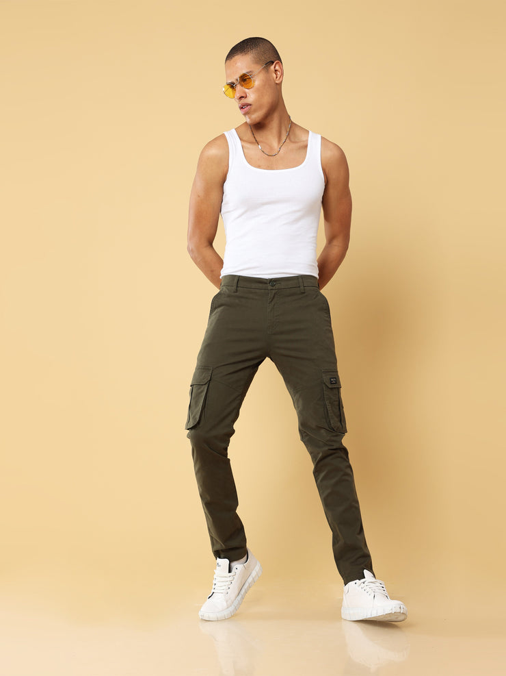 Men cargo trouser Slim fit Olive CT-006 - MAIRA Wears