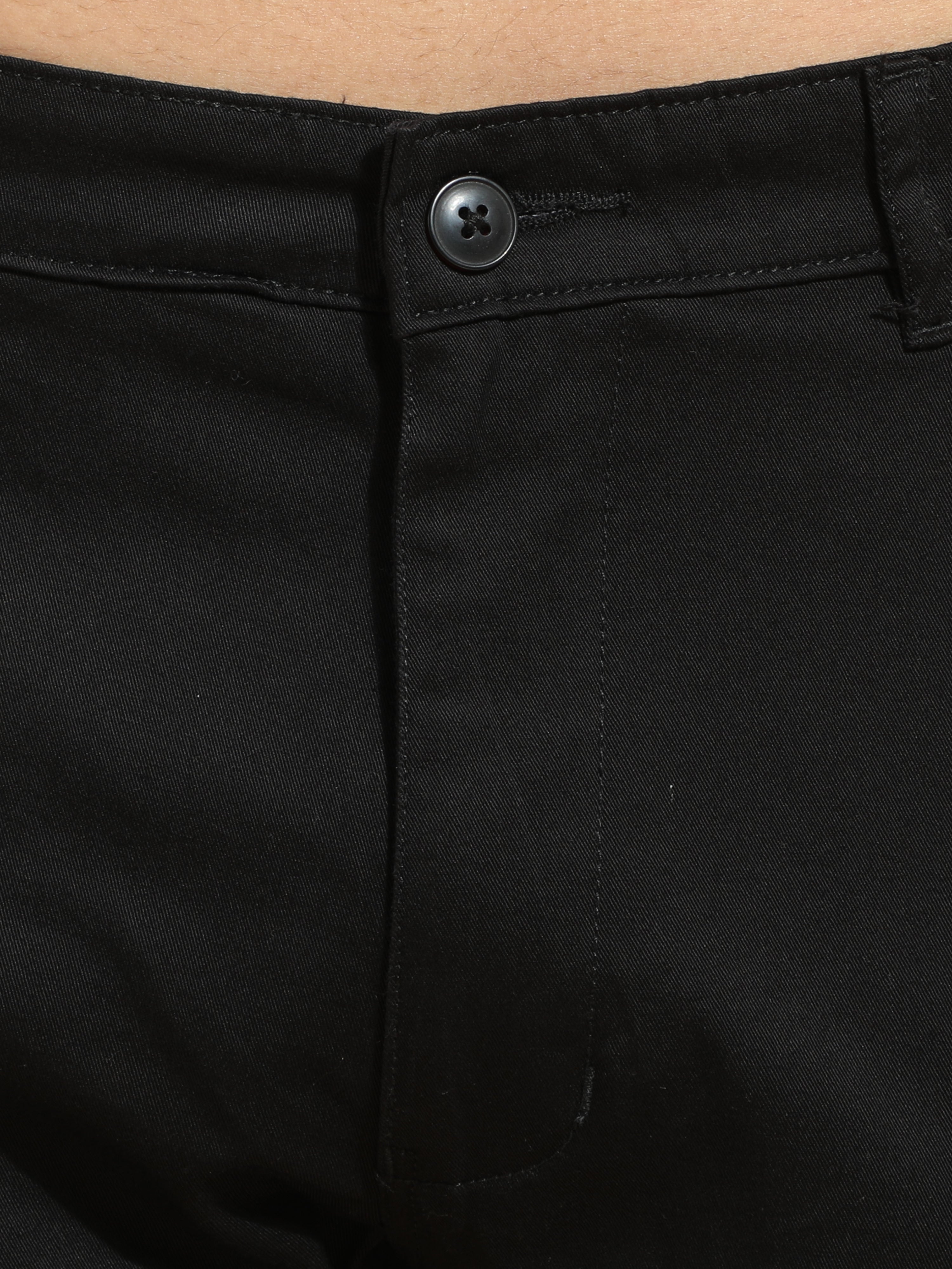 Fine Cotton Twill Black Trouser