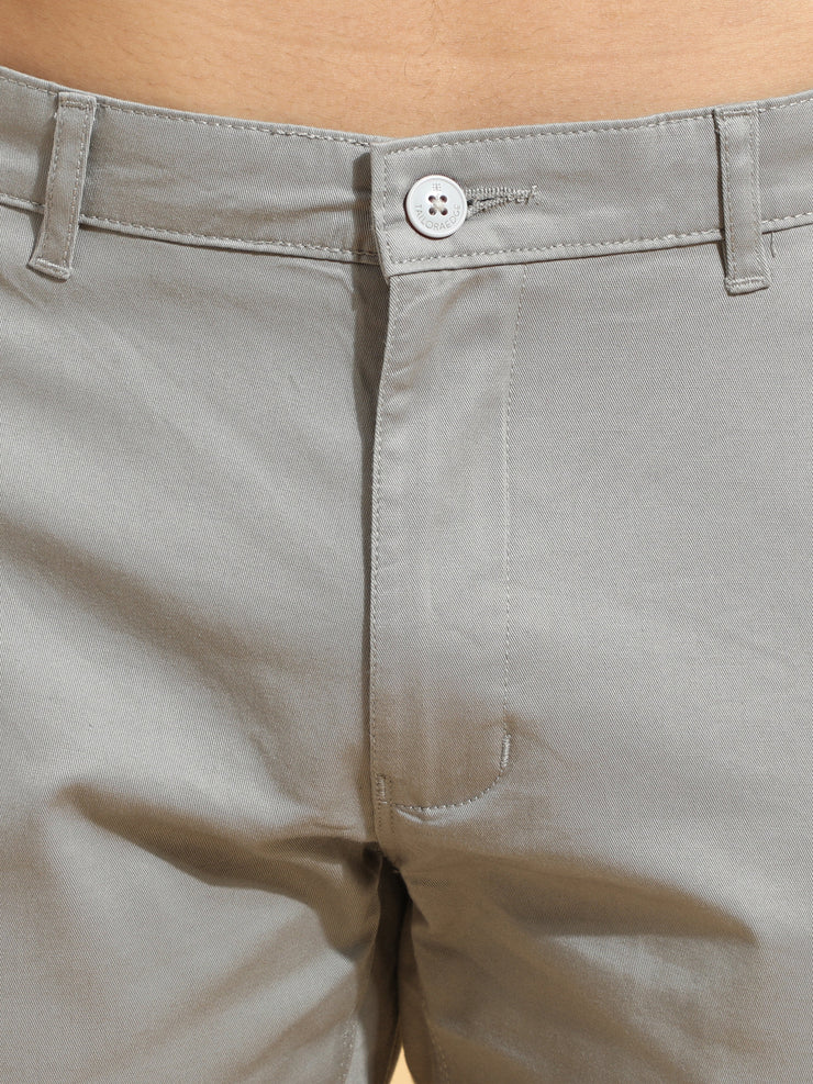 Fine Cotton Twill Grey Trouser