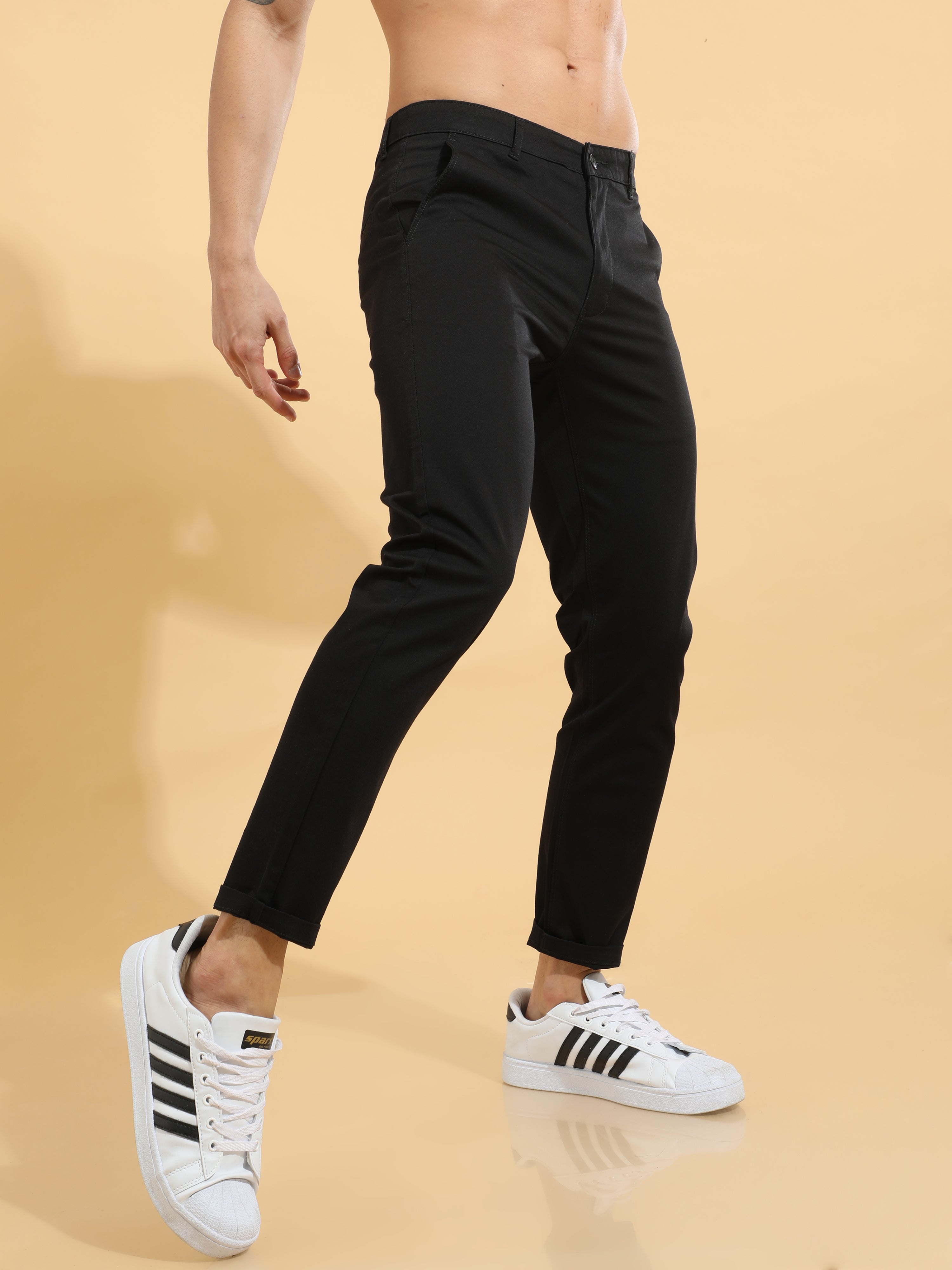  Black Ankle Length Trousers for Men 