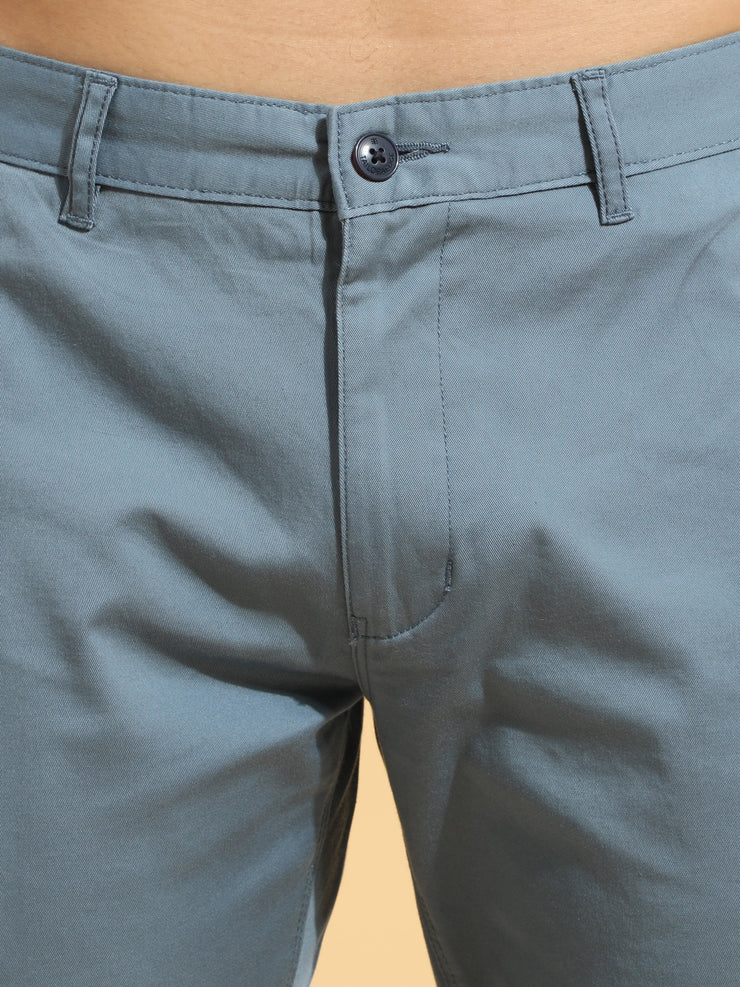 Fine Cotton Twill Blue Trouser