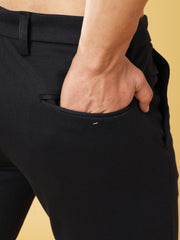 Jacquard Power Stretch Navy Trouser