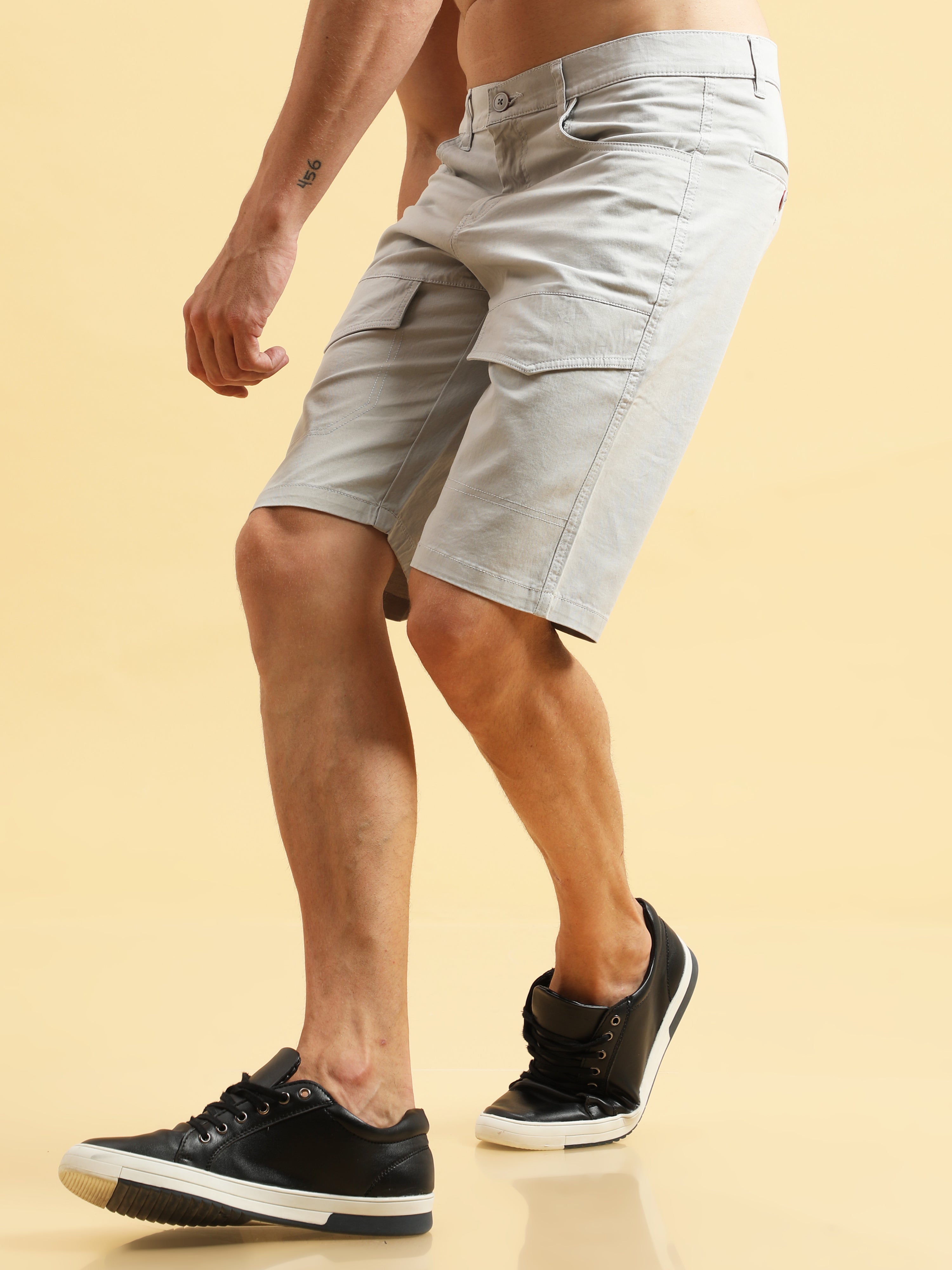 Shop Cool Light Grey Tailored Shorts for Men Online