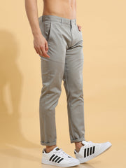Fine Cotton Twill Grey Trouser