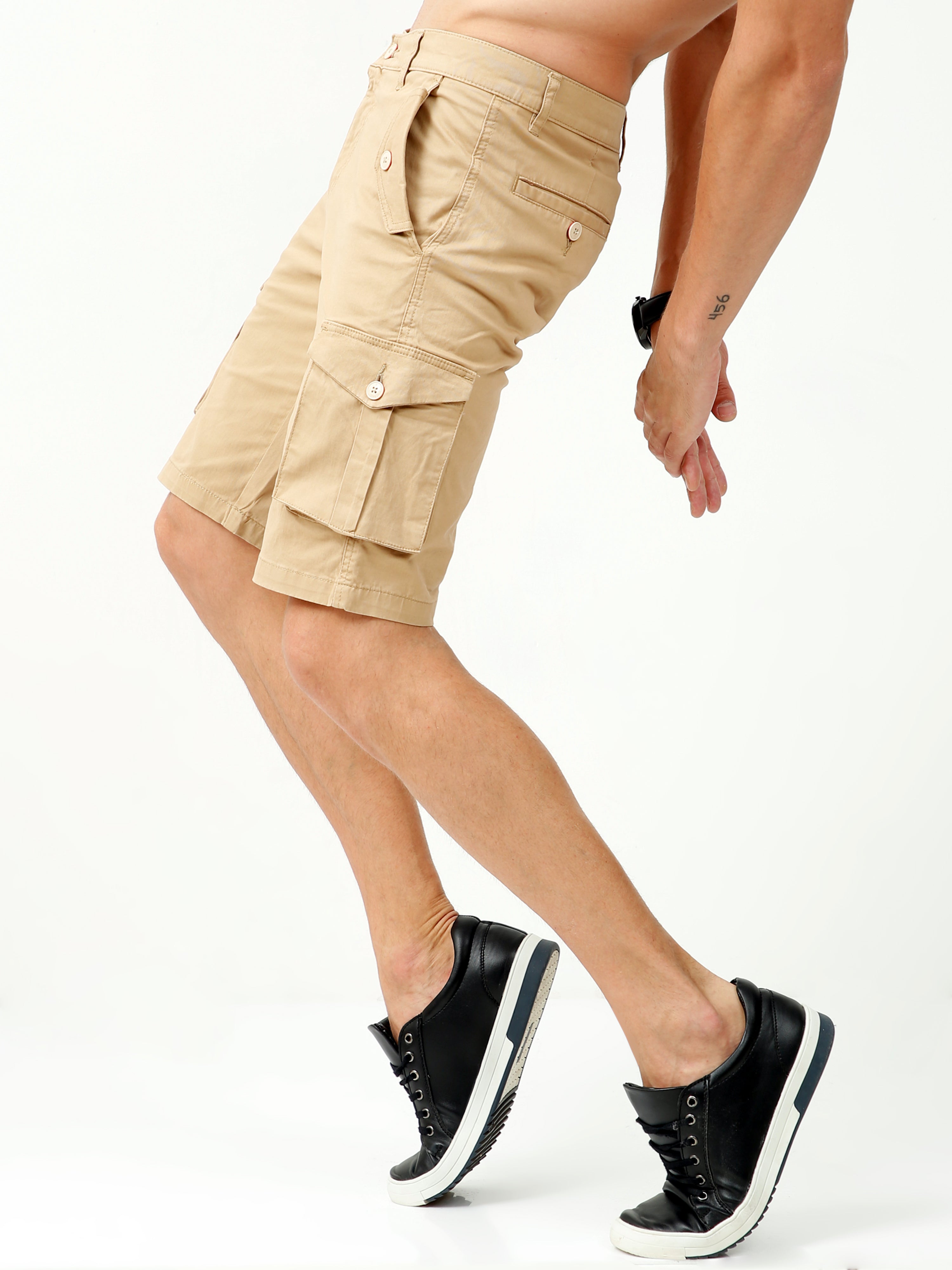 Khaki Cargo Shorts for Men 